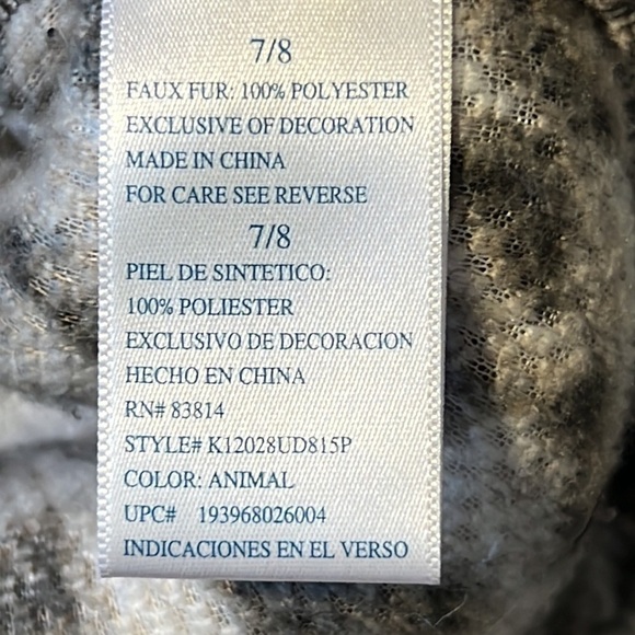 Cuddly Sherpa Girls Leopard Print Hoodie Size 7/8 - Picture 11 of 11